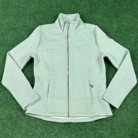 Killtec Jackets & Blazers - Killtec Womens Size 10 Ribbed Full-Zip Jacket Mint Green Mock Neck